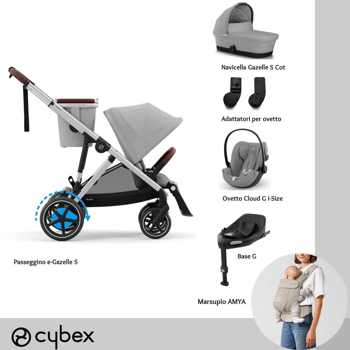 Bundle M + AMYA e-Gazelle STONE GREY