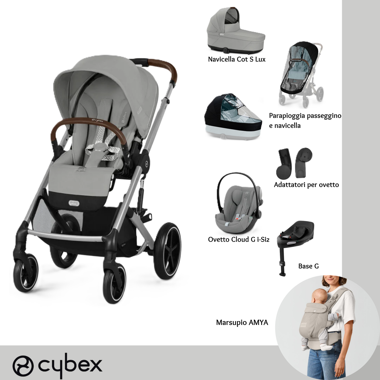 Set XL con AMYA Stone Grey