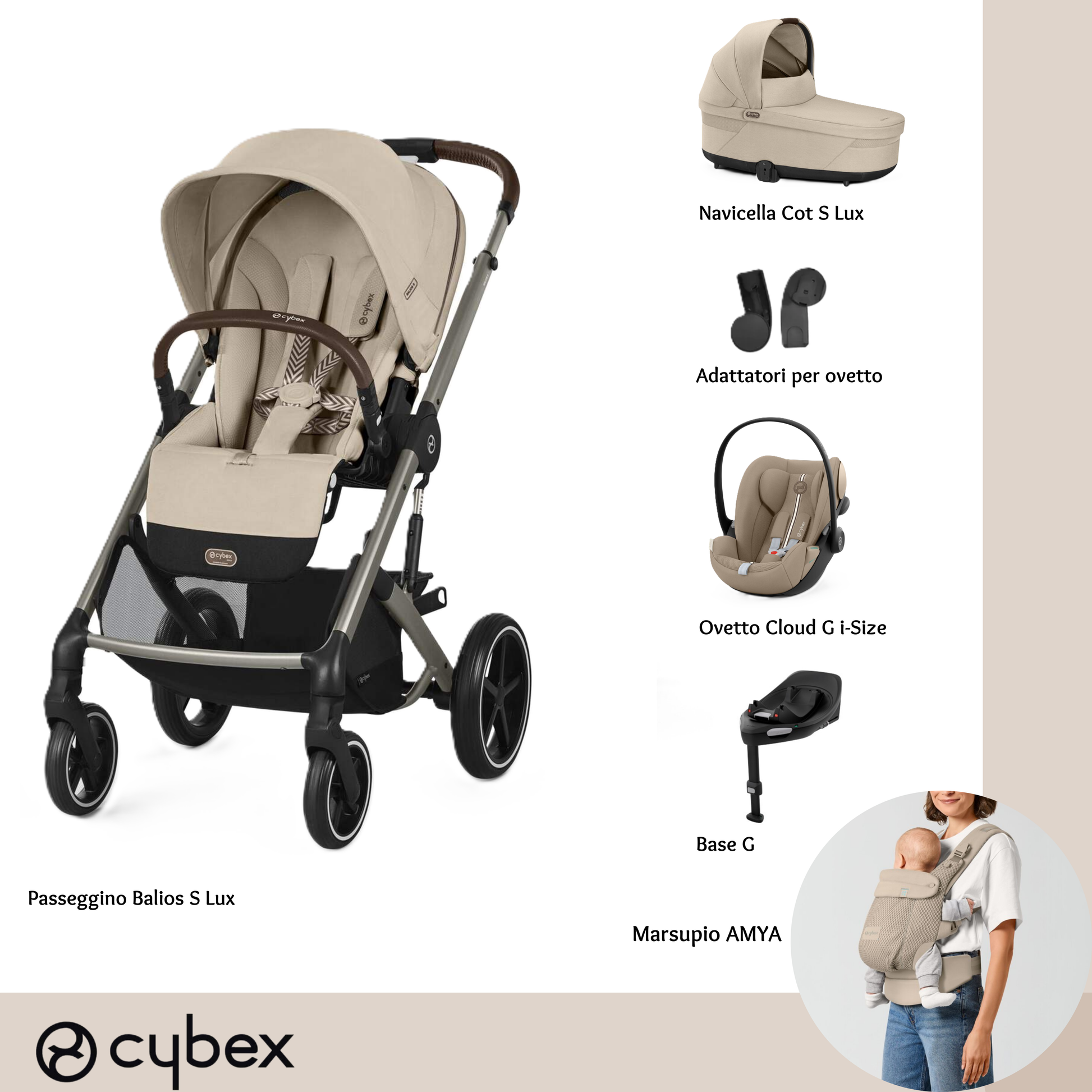 Set M con AMYA con Almond Beige