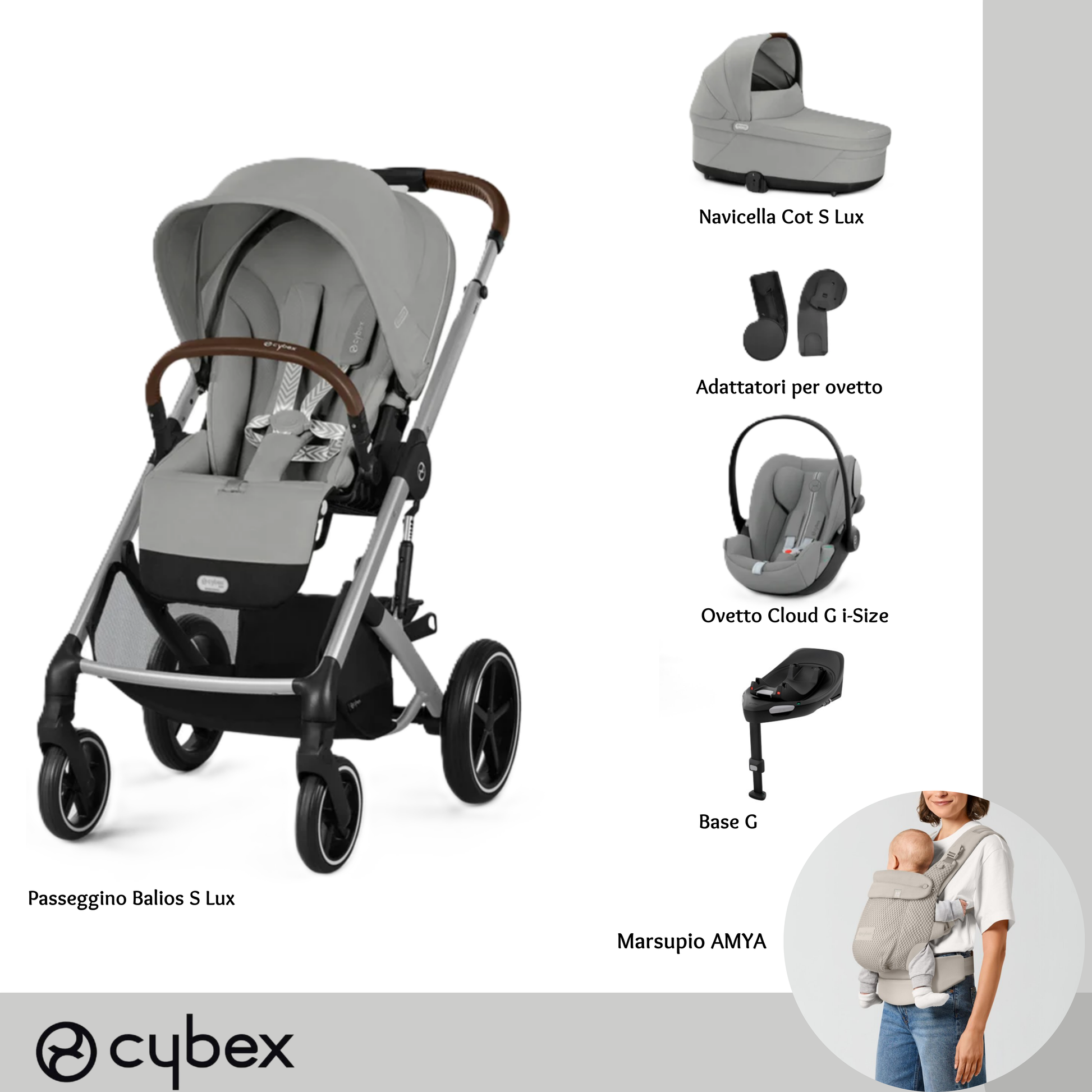 Set M con AMYA Stone Grey