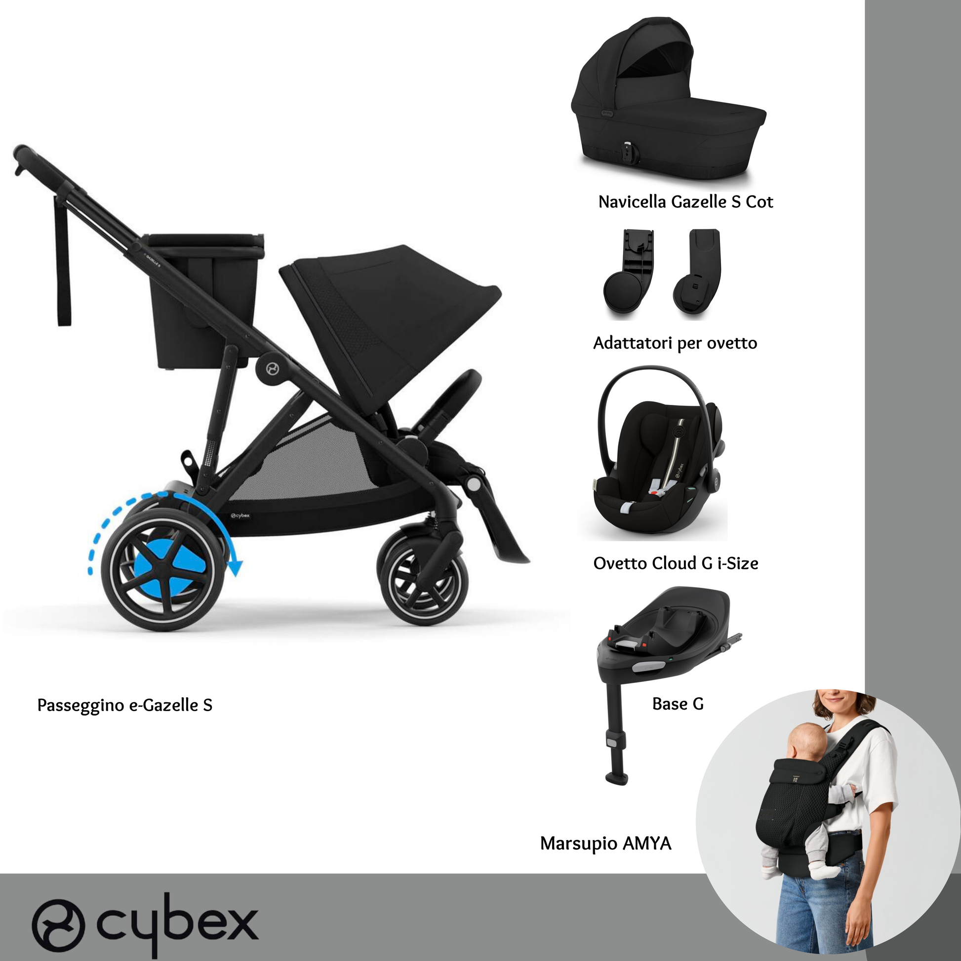 Bundle M + AMYA e-Gazelle MOON BLACK