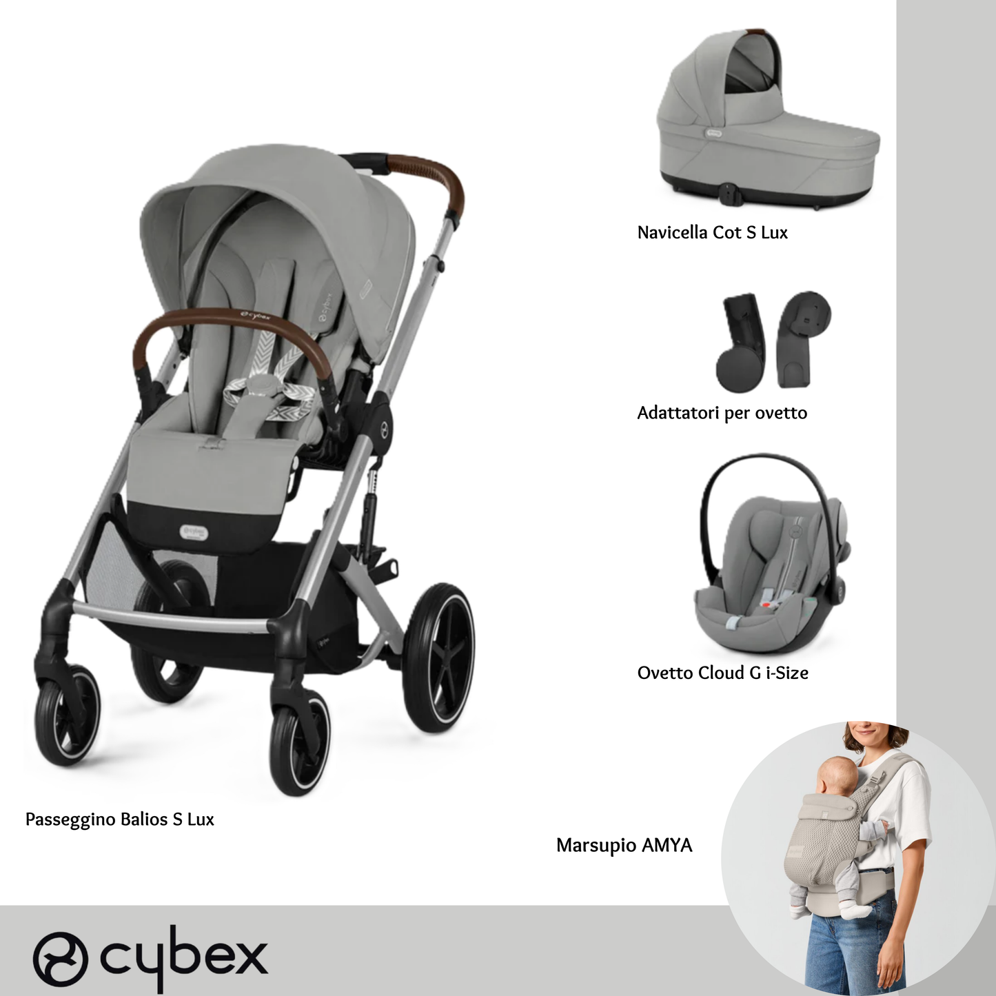 Set S con AMYA Stone Grey
