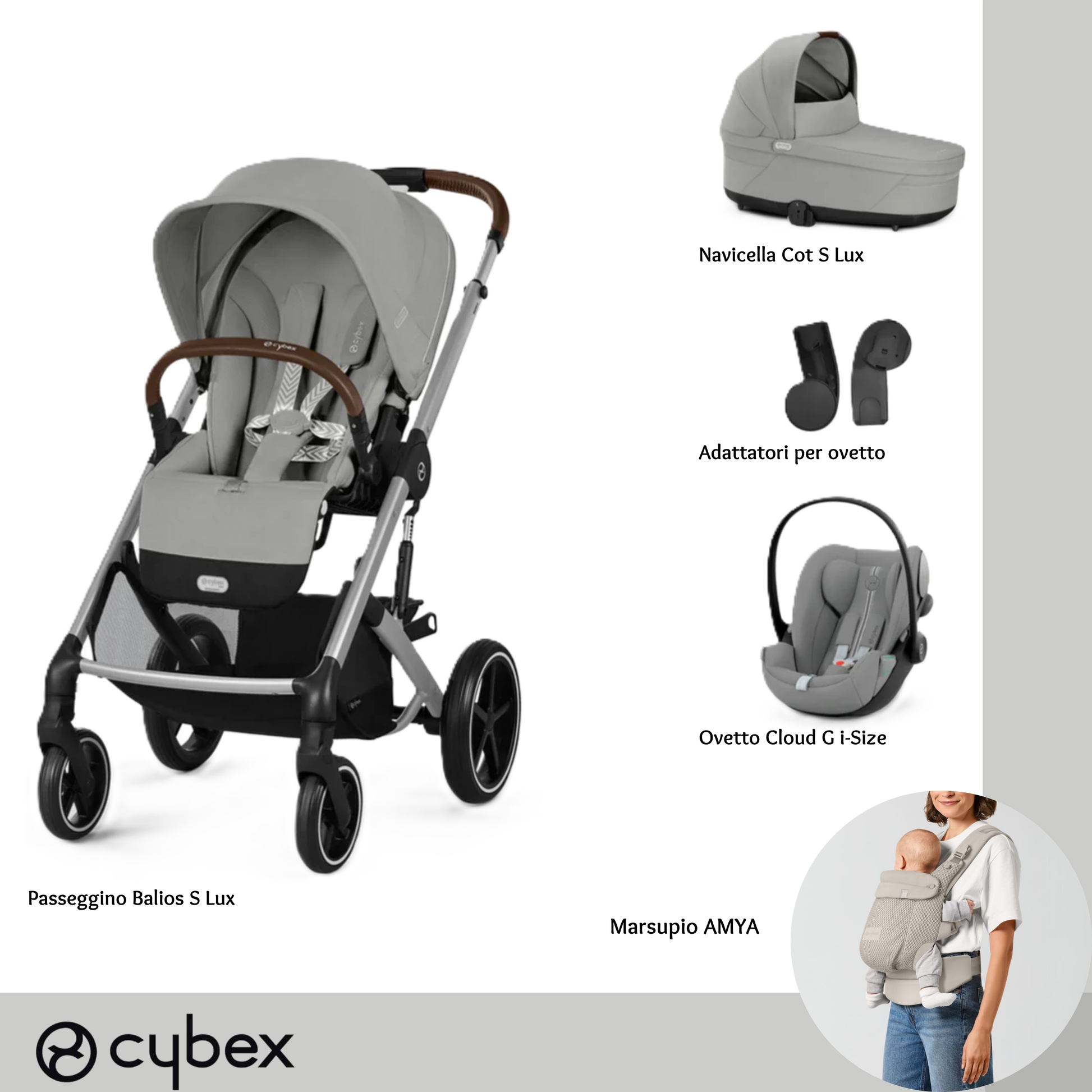 Set S con AMYA Stone Grey