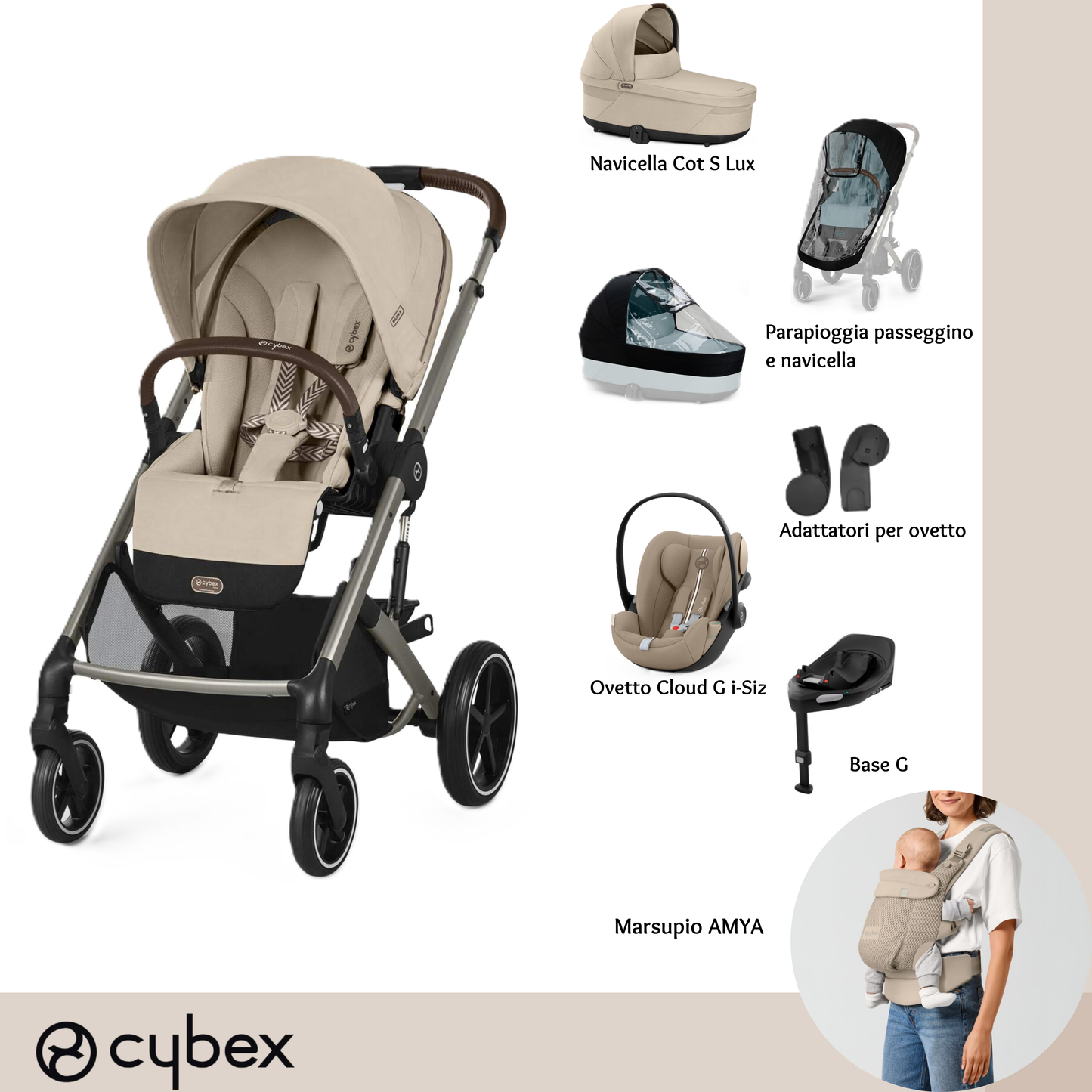 Set XL con AMYA Almond Beige