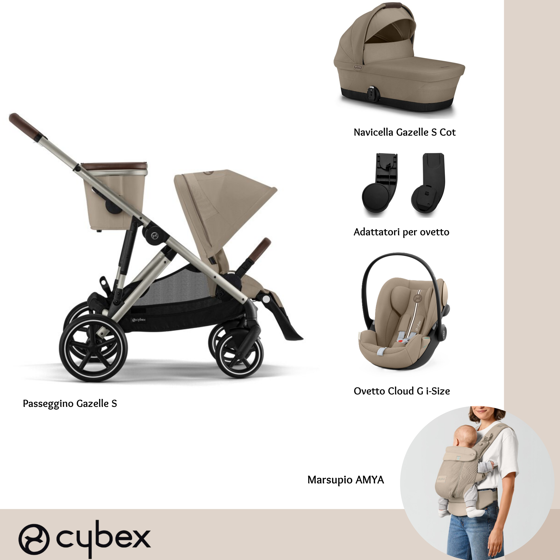 Bundle S + AMYA Gazelle S Almond Beige