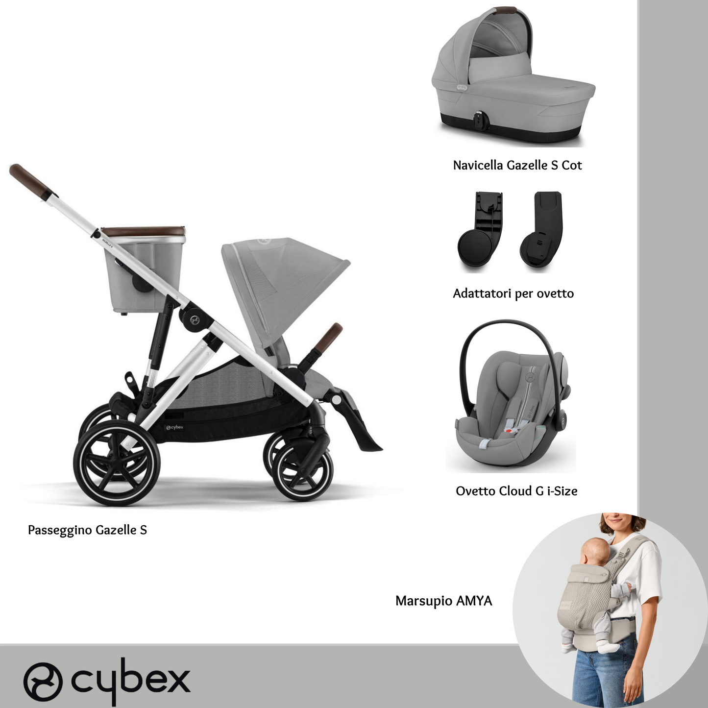 Bundle S + AMYA Gazelle S Stone Grey