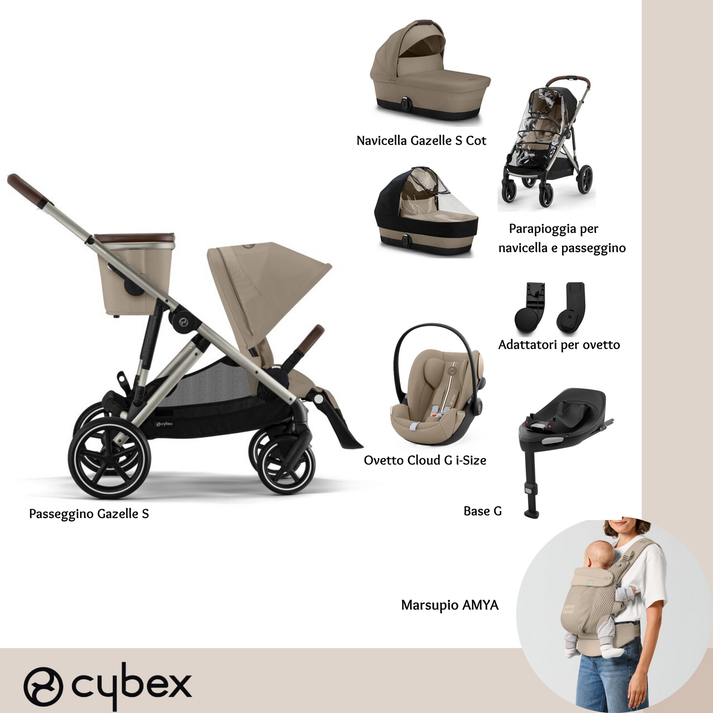 Bundle XL + AMYA Gazelle S Almond Beige