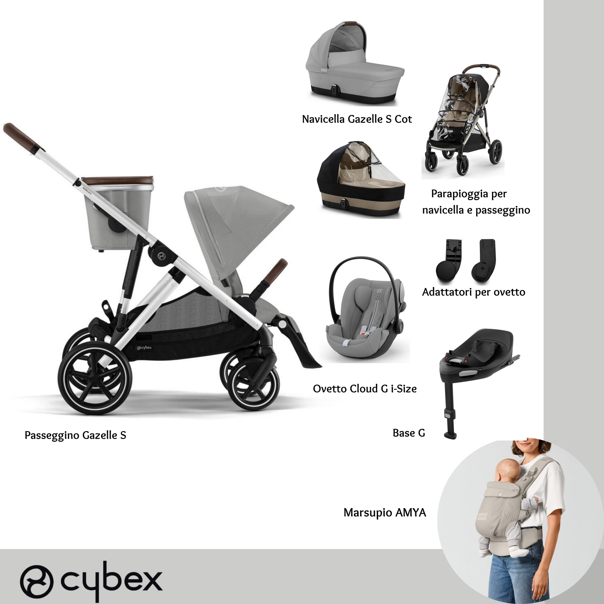 Bundle XL + AMYA Gazelle S Stone Grey