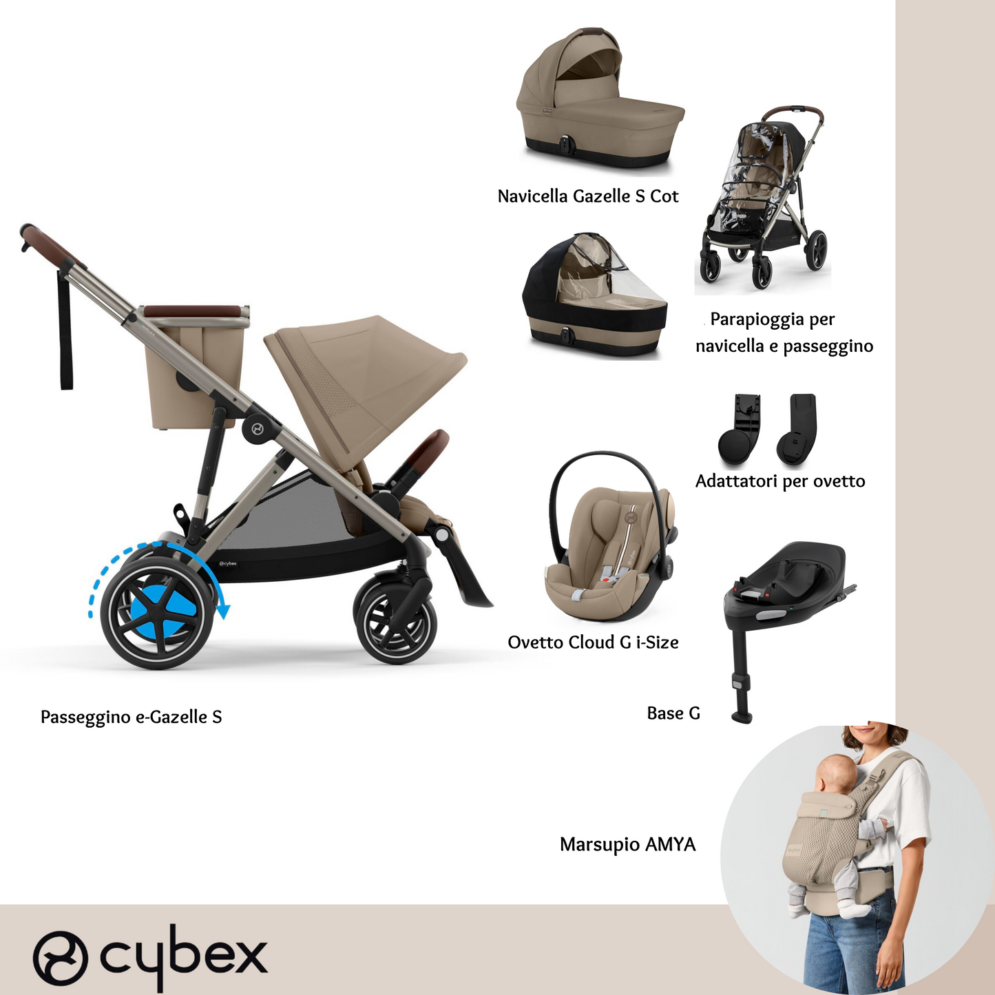 Bundle XL + AMYA e-Gazelle ALMOND BEIGE