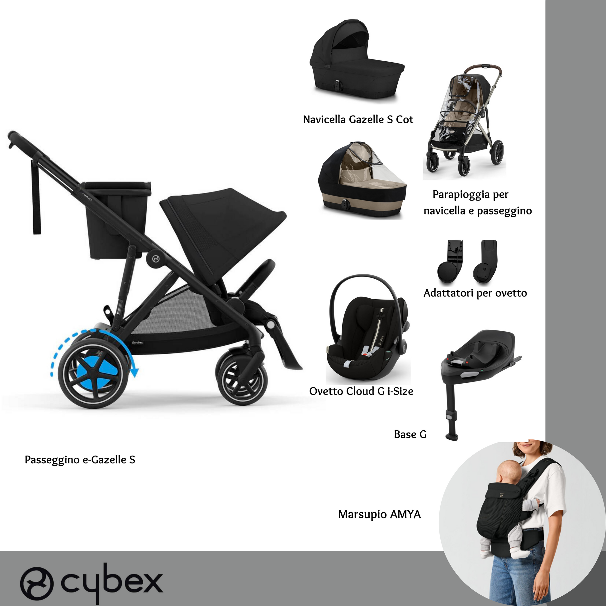 Bundle XL + AMYA e-Gazelle MOON BLACK