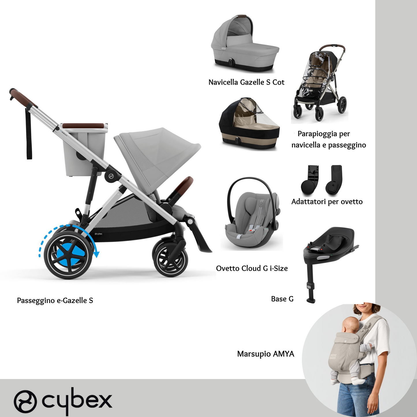 Bundle XL + AMYA e-Gazelle STONE GREY