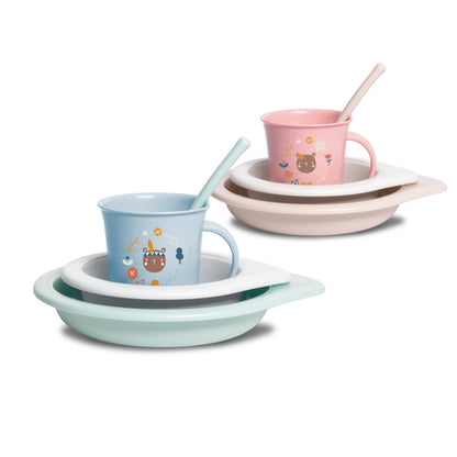 Set svezzamento Into the Forest - rosa e blu
